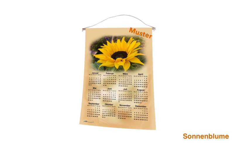Stoff-Kalender 2024 mit verschiedenen Blumen-Motiven