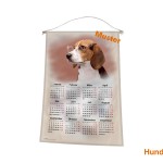 Stoff-Kalender 2025 mit verschiedenen Hunde-Motiven