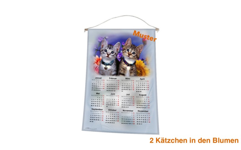 Stoff-Kalender 2025 mit verschiedenen Katzen-Motiven