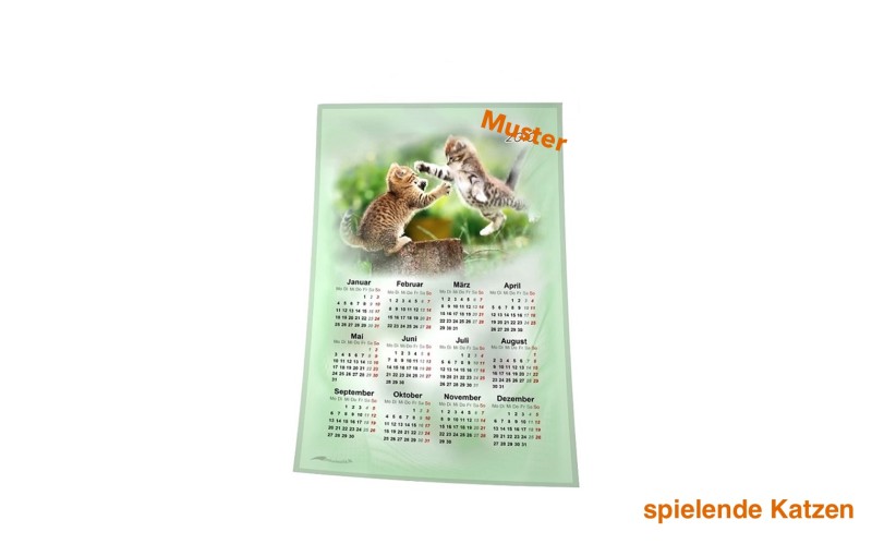 Stoff-Kalender 2025 mit verschiedenen Katzen-Motiven